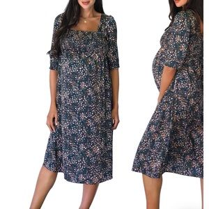 Square neck tie-back maternity dress by Ingrid and Isabel